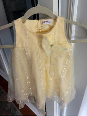 Peppermint Pale Yellow Girls Party Dress with Sparkle